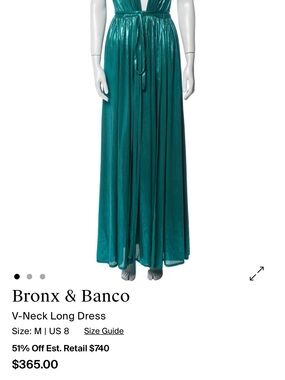 Bronx and Banco Blue Romi Metallic Gown Size xs